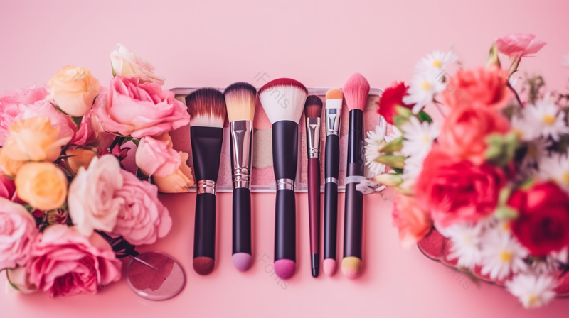 美妆口红化妆品化妆刷背景图,高清,摄影图,摄影图片,图片大全,摄影图免费下载